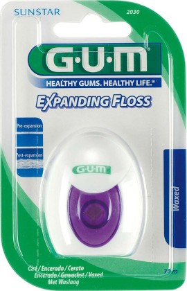 Gum Expanding Floss Waxed (2030) Οδοντικό Νήμα Κερωμένο Λεπτό, 30m